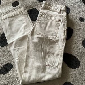 Cream cargo jeans.
